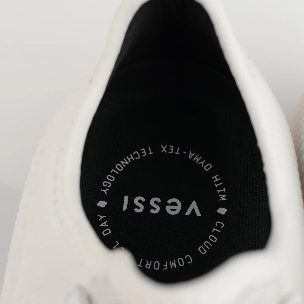 Vessi Womens Weekend Sneaker Size 9 Waterproof White Marble Lace Up Comfort Shoe